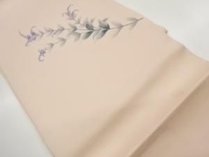 作家物　塩瀬金彩手描き花葉模様名古屋帯